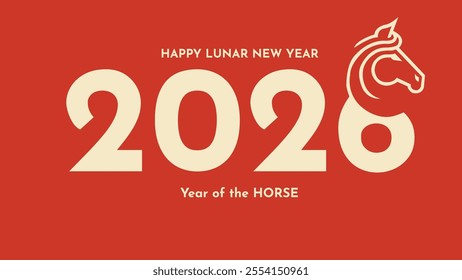 Happy Chinese New Year 2026, Year of the horse Chinese zodiac signs, New Year banners, posters, newsletters. 2026 Lunar new year vertical