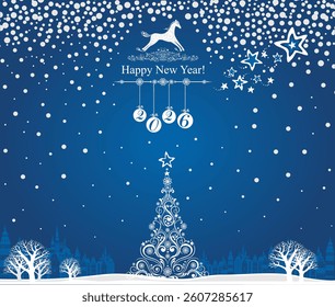 Happy chinese new year 2026 the horse zodiac sign. Year of horse. Chinese calendar. Print design with animal for greeting cards, posters, banners. Art design celebrate party invitation template.