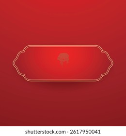 Happy Chinese new year 2026. Chinese new year banner with circle for show product. Greeting card. China frame with lantern on red background.