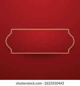 Happy Chinese new year 2026. Chinese new year banner with circle for show product. Greeting card. China frame with lantern on red background.