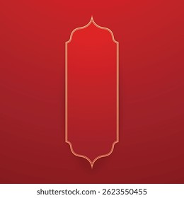 Happy Chinese new year 2026. Chinese new year banner with circle for show product. Greeting card. China frame with lantern on red background.