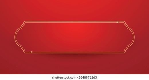 Happy Chinese new year 2026. Chinese new year banner for show product. Greeting card. China frame with lantern on red background.