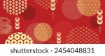 Happy Chinese new year background vector. Luxury wallpaper design with chinese pattern, coin on red background. Modern luxury oriental illustration for cover, banner, website, decor.