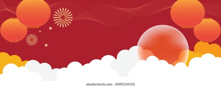 Happy Chinese new year background art design. Vector illustration concept for posters, flyers, greeting cards, banner, invitation, banner, website calendar. Japanese, Korean, Vietnamese lunar new year