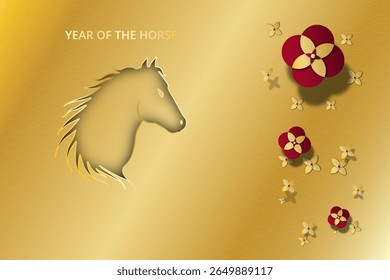 Happy Chinese new year background. 2026. Year of the Horse. Lunar new year. Spring Festival. Vector illustration.