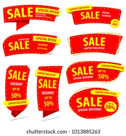 Happy chinese new year Banner Sale Collection Set , Promotion sale tag banner limited time and special offer , advertising element art , vector illustration , eps10