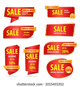 Happy chinese new year Banner Sale Collection Set , Promotion sale tag banner limited time and special offer , advertising element art , vector illustration , eps10