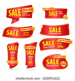 Happy chinese new year Banner Sale Collection Set , Promotion sale tag banner limited time and special offer , advertising element art , vector illustration , eps10