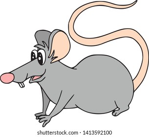 Happy Chinese new year calendar, greeting card. Cute mouse, rat in poses. Animal cartoon cartoon set. Looking forward