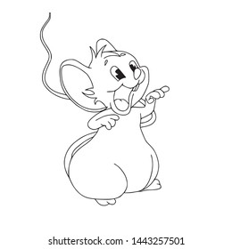 Happy Chinese new year calendar, greeting card, Cute mouse, rat in poses. Animal cartoon set, surprised face