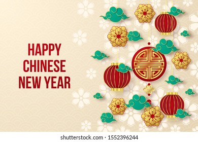 Happy Chinese New Year. Can be used for greetings card, flyers, invitation, posters, brochure, banners, calendar. Vector illustration