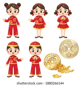 Happy Chinese new year card with a kid wearing a Tee and Ah Muay.