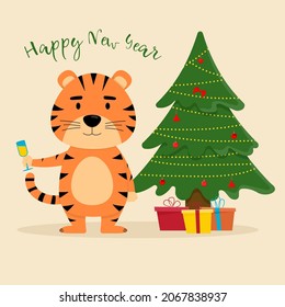 Happy chinese new year card. Year of the tiger.