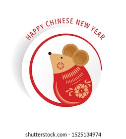 Happy Chinese new year design 2020. Dancing dragon, flowers and money elements. Vector illustration and banner concept in flat style
