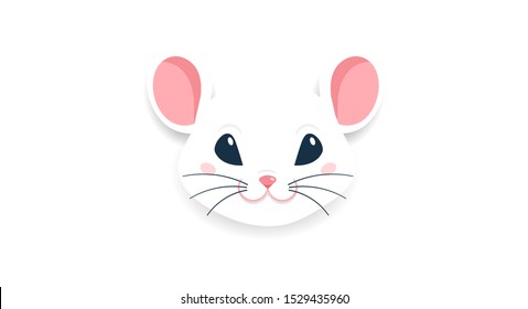 Happy Chinese new year design. 2020 Rat zodiac. Cute mouse cartoon. Vector illustration and banner 