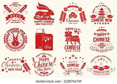 Happy Chinese New Year design in retro style. Chinese New Year of tiger felicitation classic postcard. Chinese sign year of tiger greeting card. Banner for website template. Vector illustration.