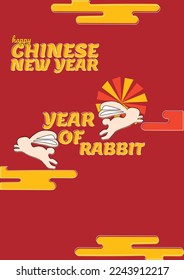 happy chinese new year design year of rabbit