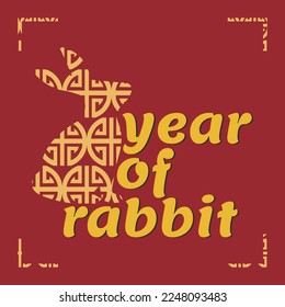 happy chinese new year design year of rabbit
