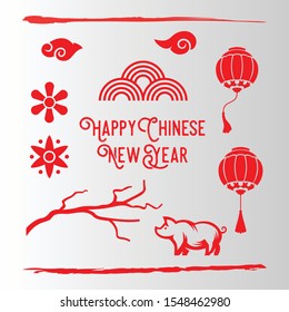 Happy chinese new year element