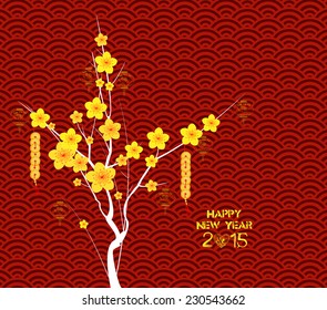 Happy Chinese New Year Flower Lanterns background