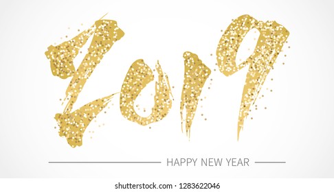 Happy Chinese new year with golden 2019.