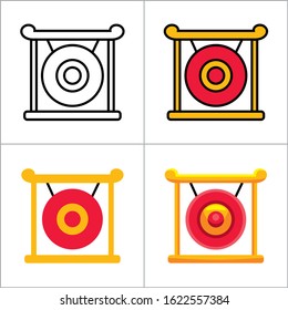Happy Chinese New Year. Gong Illustration with different design style. Element for Chinese New Year's design.