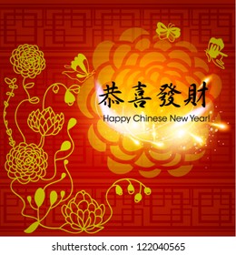 Happy Chinese New Year Greeting Card Vector Design