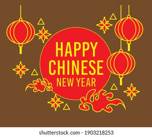 Happy Chinese New Year greeting vector design