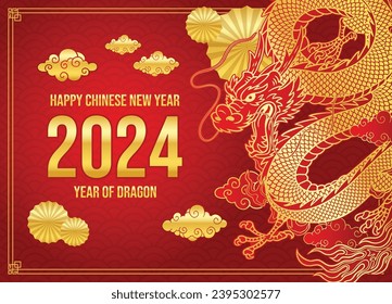 Happy Chinese New Year Greeting, Year of Dragon