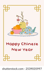 Happy chinese new year greeting card, invitation card, posters or flyers set. Happy Lunar new year. Chinese new year banner social media post.