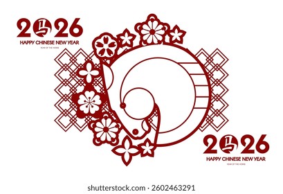 Happy Chinese New Year, year of the horse! Lunar new year card template. Chinese text means "horse".