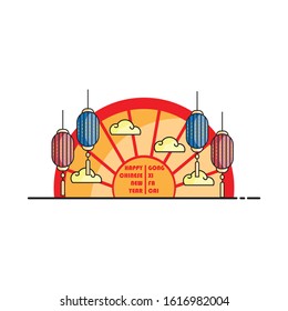 happy chinese new year illustration vector design 