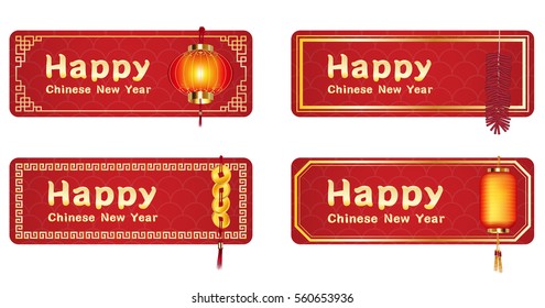 happy chinese new year with a chinese lantern
