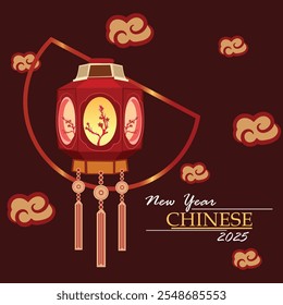 Happy Chinese new year lanterns vector backgrounds. Festive lantern card templates with  paper cut cloud design . Holiday banners, , flyers and brochures, greeting cards, cover
