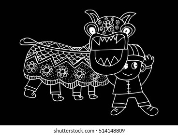 Happy Chinese New Year with Lion Dance

