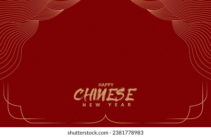 Happy Chinese New Year modern design Chinese ornament gold and red background. With copy space area for your project