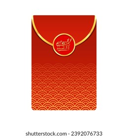 Happy Chinese new year pack 2024 the dragon zodiac sign. Lantern, Asian elements gold. Happy new year 2024 year of the dragon. Dragon head logo. 