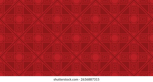 Happy Chinese new year pattern seamless vector. Wallpaper with chinese pattern on red background. Modern luxury oriental illustration for cover, banner, website, decor.