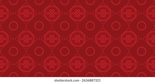 Happy Chinese new year pattern seamless vector. Wallpaper with chinese pattern on red background. Modern luxury oriental illustration for cover, banner, website, decor.