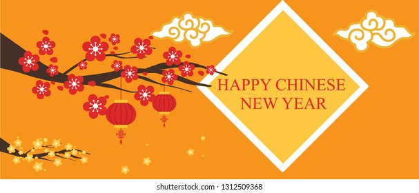 happy Chinese  new year. postcard