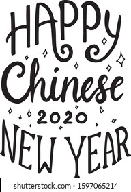 Happy Chinese New Year Postcard Lettering