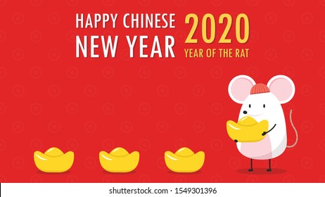 Happy Chinese new year poster. Year of the rat wallpaper. happy new Chinese poster. rat character design.
