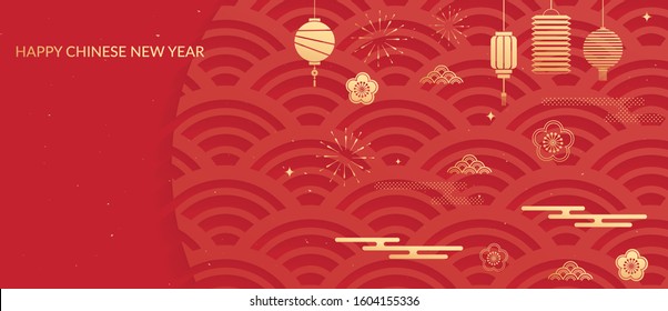 Happy chinese new year poster, card, banner design, vector illustration icons and elements of Chinese New Year.