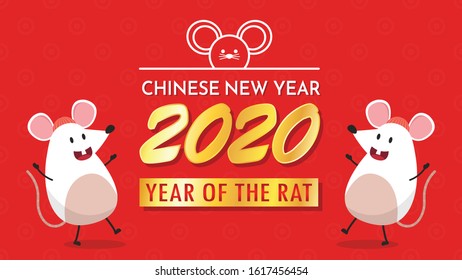 Happy Chinese new year poster. Year of the rat wallpaper. happy new Chinese poster. rat character design.
