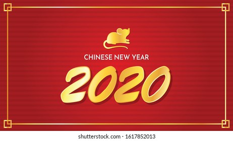 Happy Chinese new year poster. Year of the rat wallpaper. Chinese new year 2020.