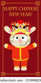 Happy Chinese new year rabbit greeting card

