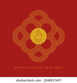 Happy Chinese New Year. Year of the rabbit. 2023. Vector illustration, flat design