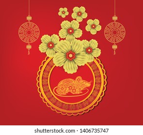 Happy Chinese New Year Rat 2020 Stock Vector (Royalty Free) 1406735747 ...