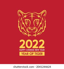 Happy Chinese new year. Year of Tiger. Chinese new year 2022 poster.