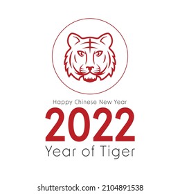 Happy Chinese new year. Year of Tiger. Chinese new year 2022 poster. Tiger face logo design.